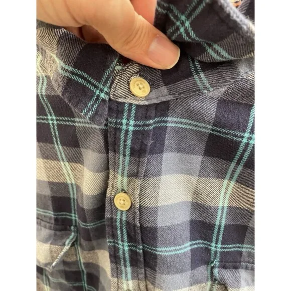 Normal Brand Shirt Mens Large Blue Gray Plaid Button Down Long Sleeve - Picture 6 of 12